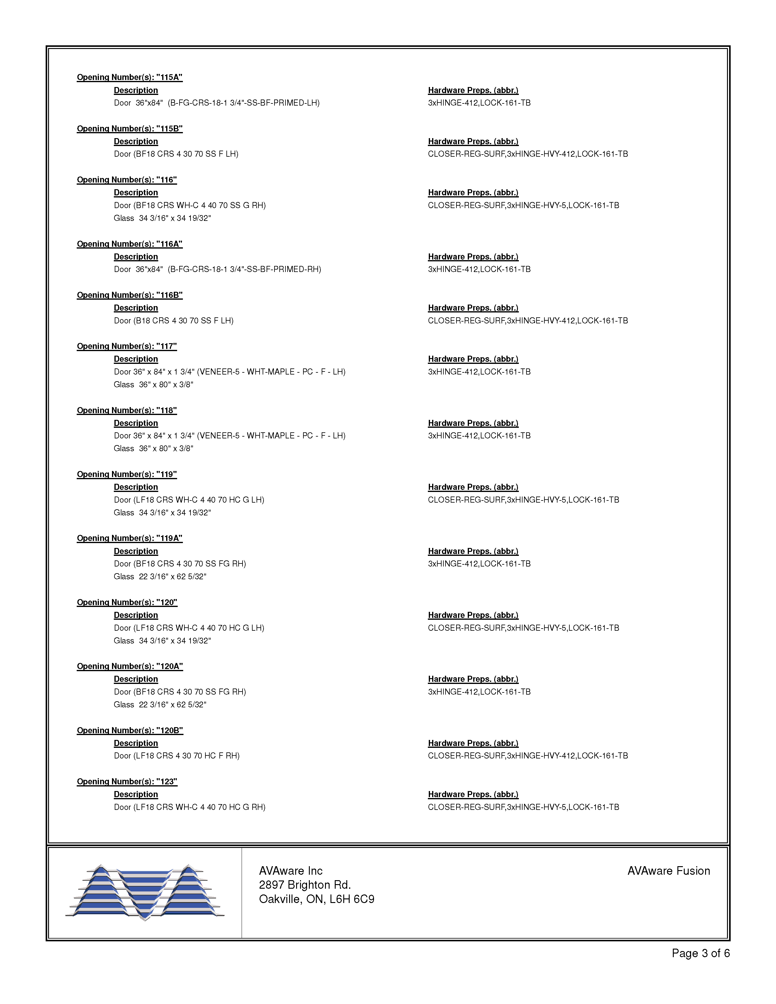 Door and Preps by Opening Page 3